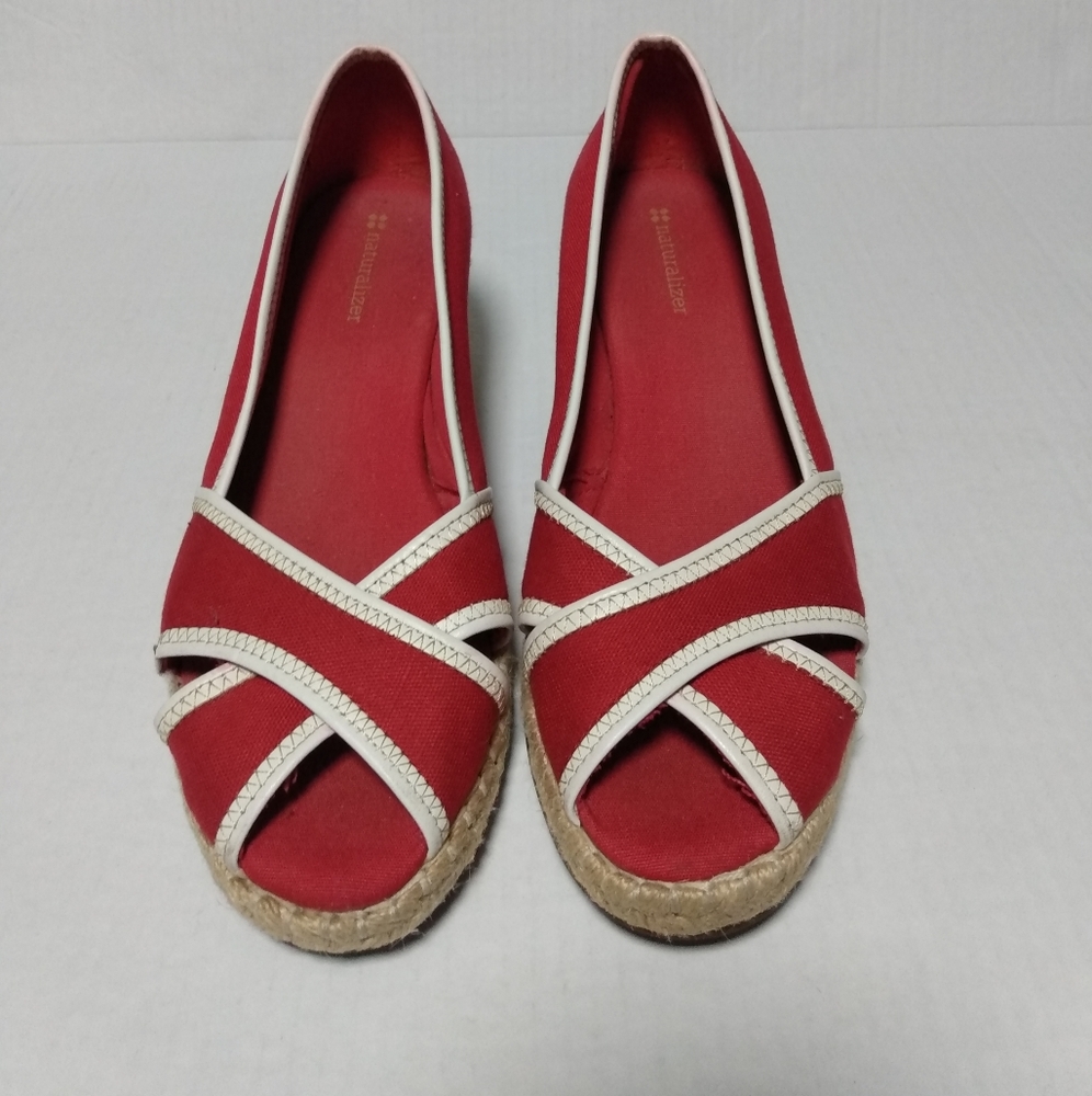 Red Naturalizer Wedge Sandals Sz 8 Make An Offer